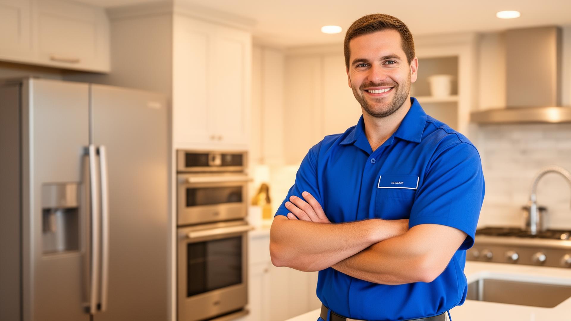 Appliance repair technician servicing a kitchen appliance in Federal Way, WA